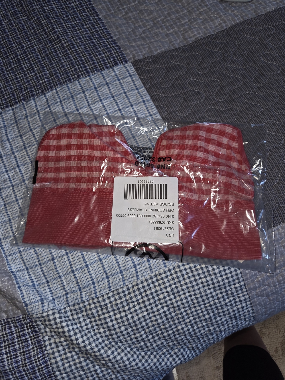 Urban Outfitters Red Gingham Bandeau Bra